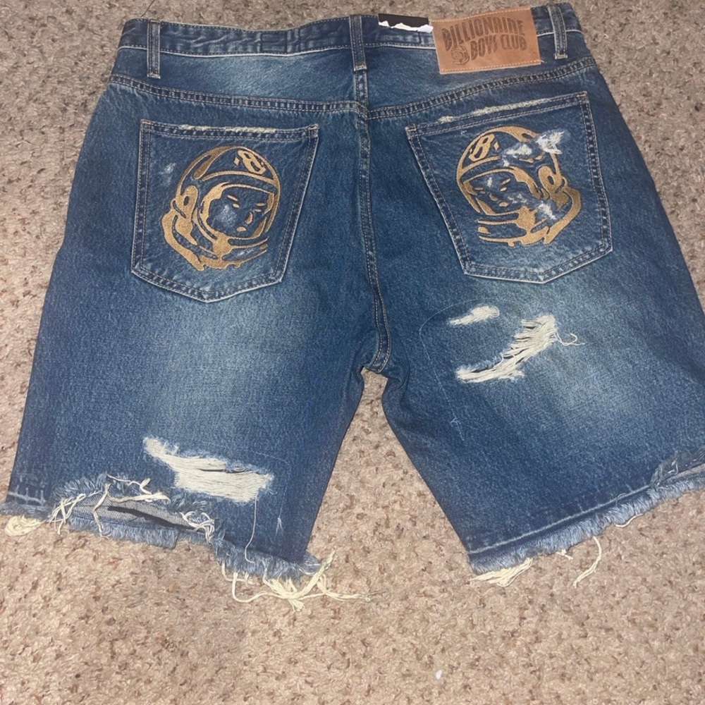 Billionaire Boys Club Blue Distressed Jean Shorts